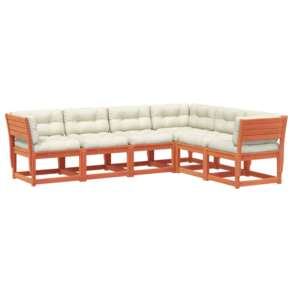 Set mobilier de grădină cu perne, 6 piese, lemn masiv de pin GartenMobel Dekor