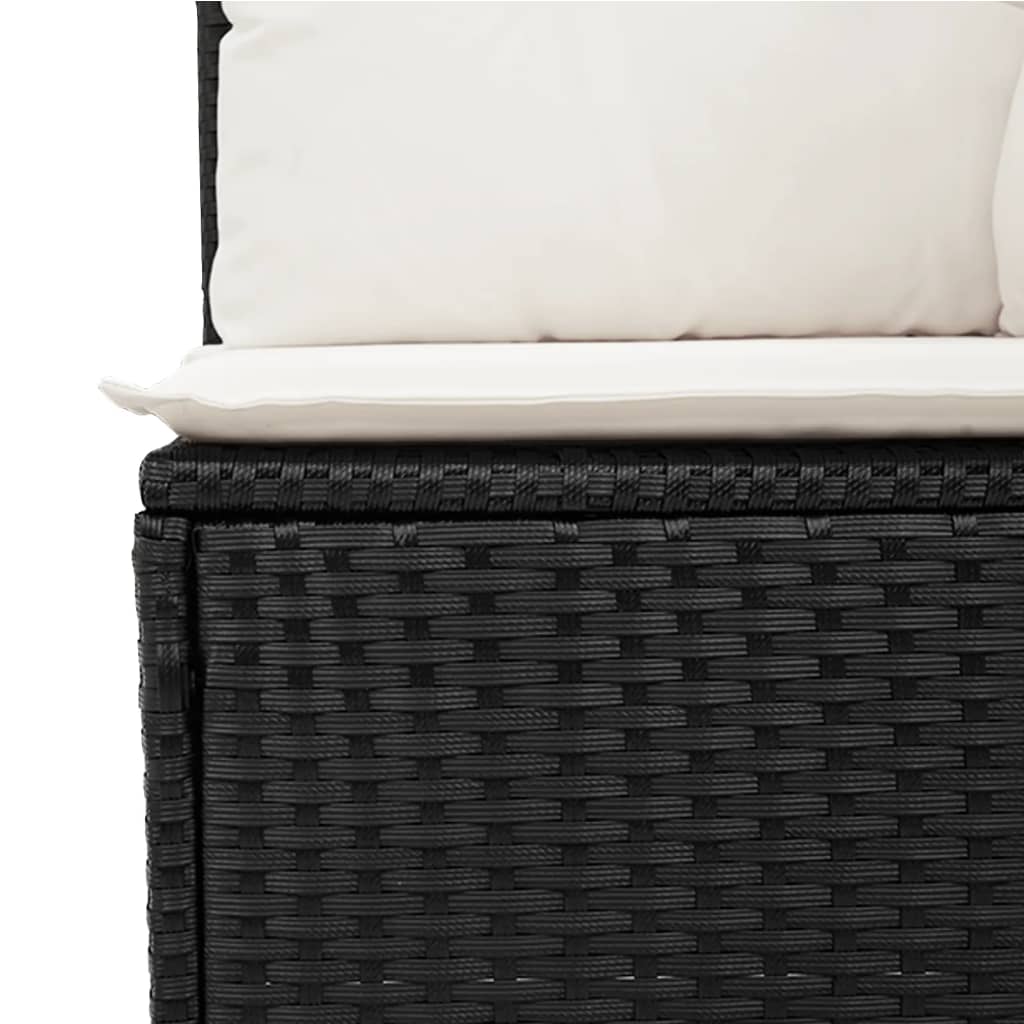 Set canapele de grădină cu perne, 10 piese, negru, poliratan GartenMobel Dekor
