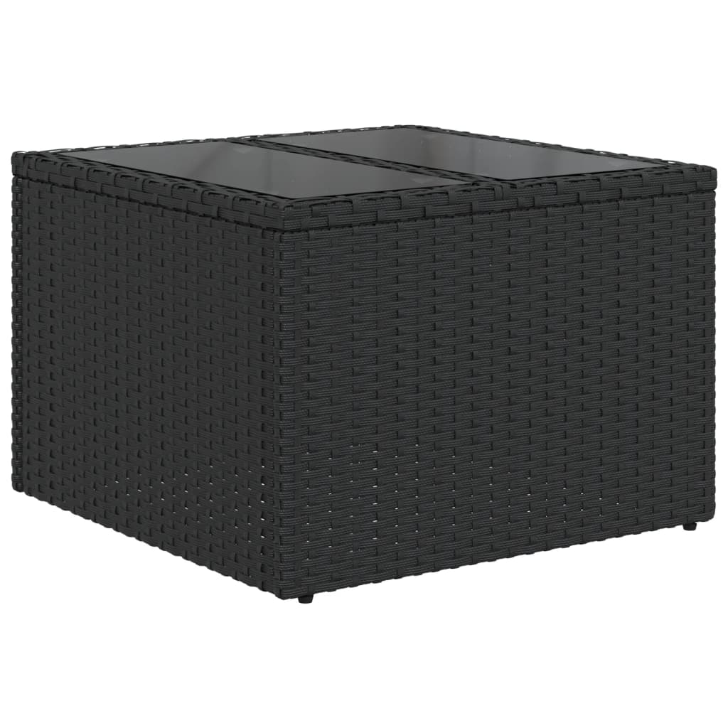 Set canapele de grădină cu perne, 11 piese, negru, poliratan GartenMobel Dekor