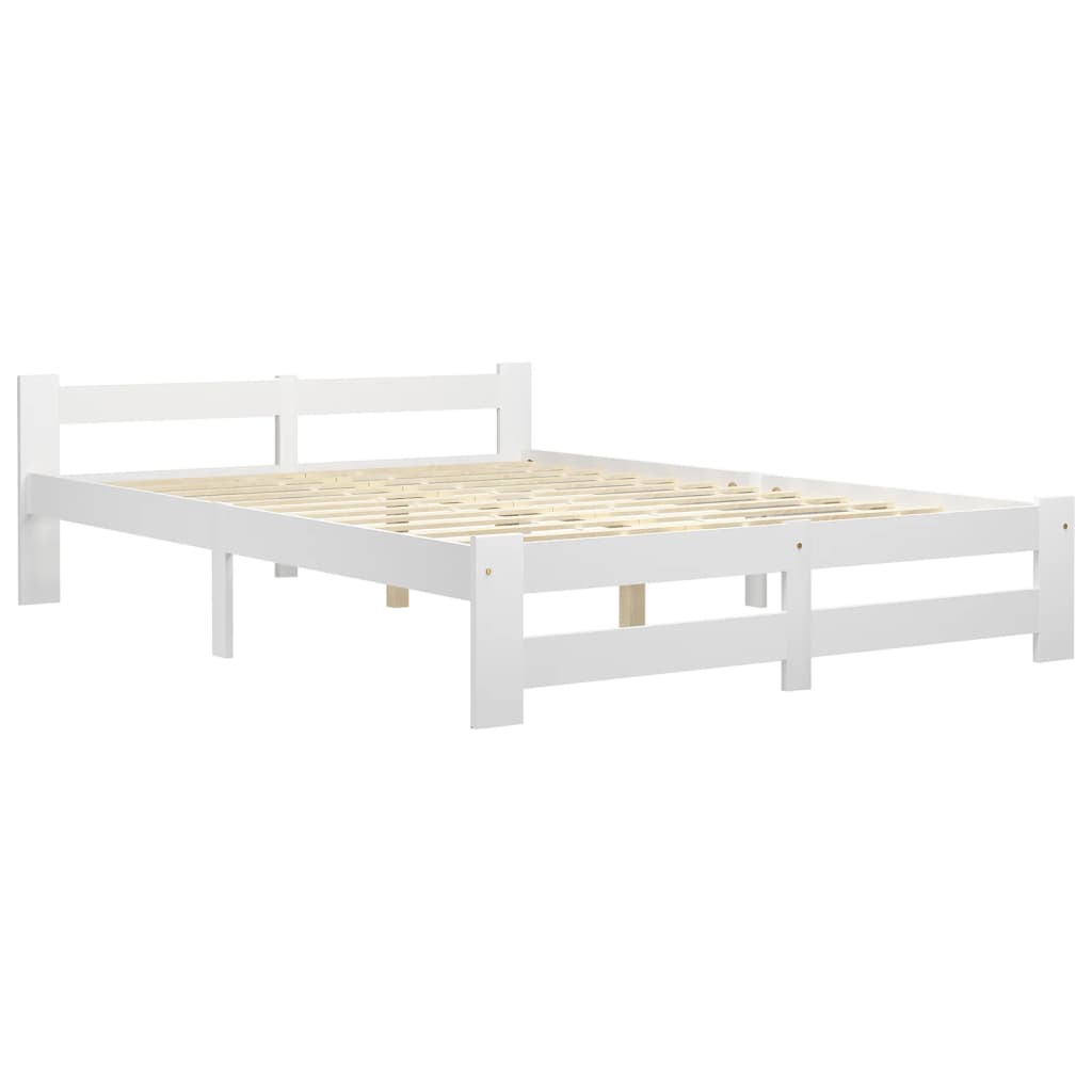 Cadru de pat, alb, 160 x 200 cm, lemn masiv de pin GartenMobel Dekor