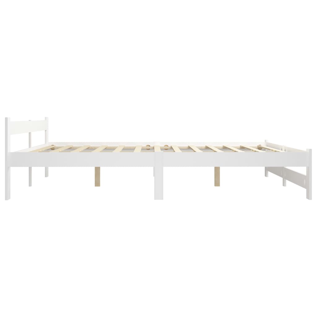 Cadru de pat, alb, 200 x 200 cm, lemn masiv de pin GartenMobel Dekor