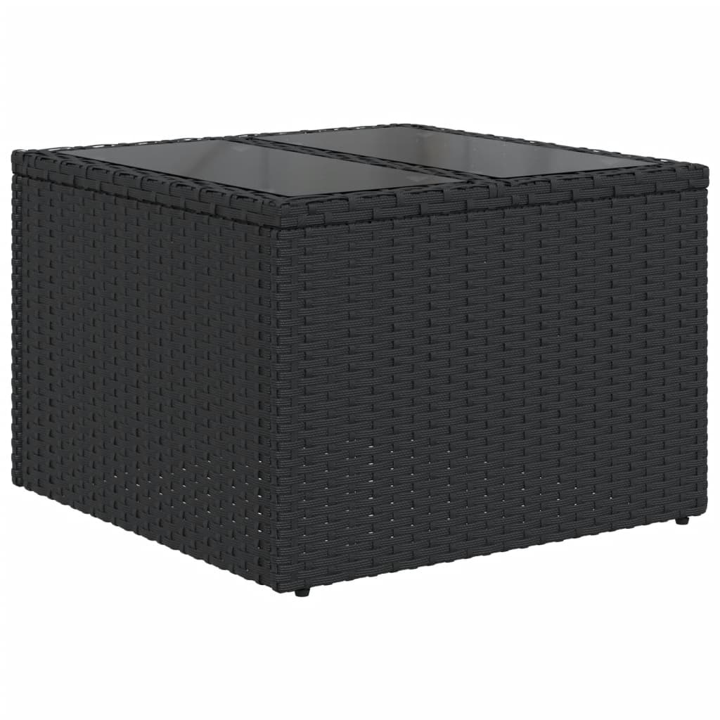 Set mobilier de grădină cu perne, 9 piese, negru, poliratan GartenMobel Dekor