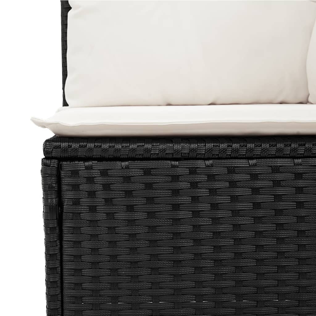Set mobilier de grădină cu perne, 8 piese, negru, poliratan GartenMobel Dekor
