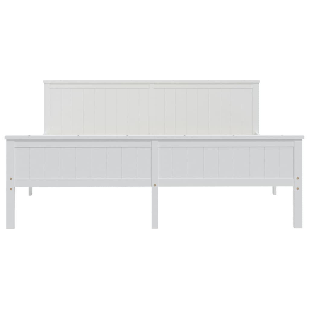Cadru de pat, alb, 200x200 cm, lemn masiv de pin GartenMobel Dekor