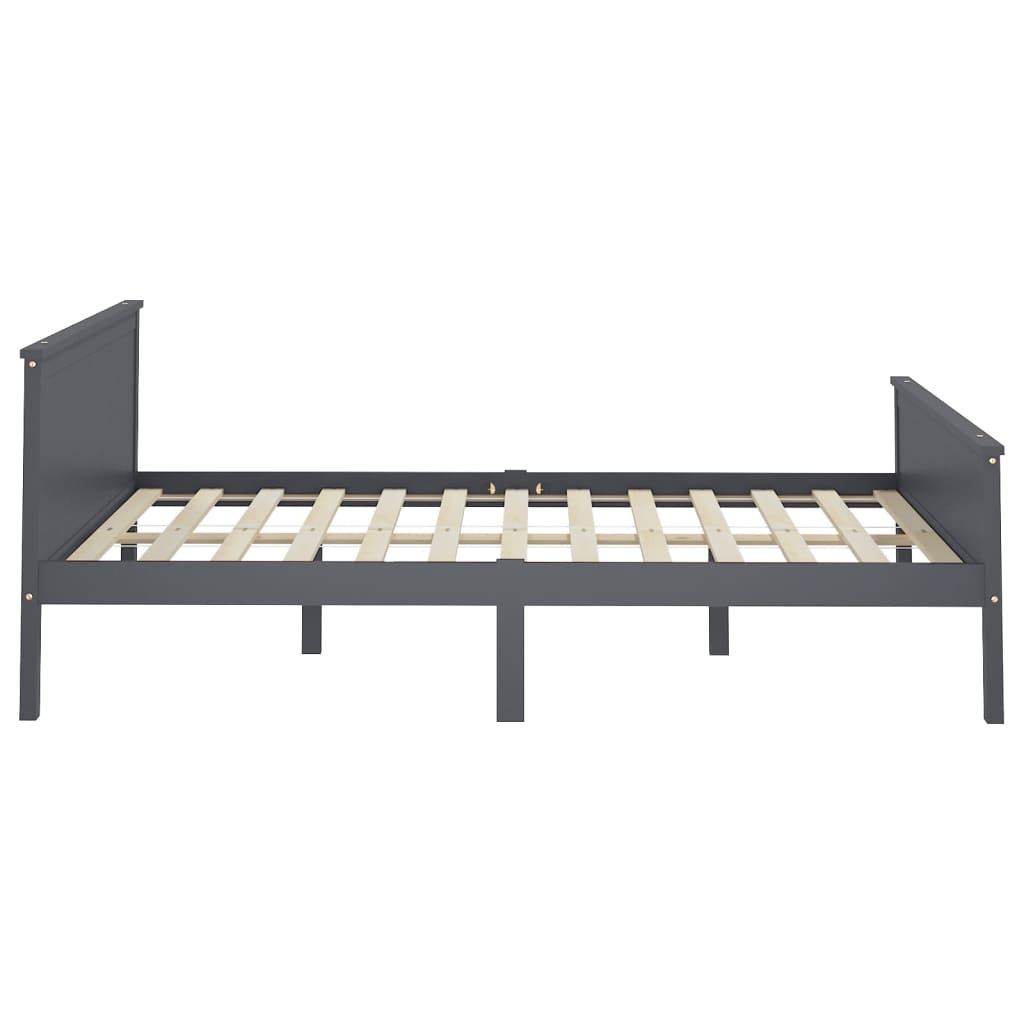 Cadru de pat, gri, 160x200 cm, lemn masiv de pin GartenMobel Dekor