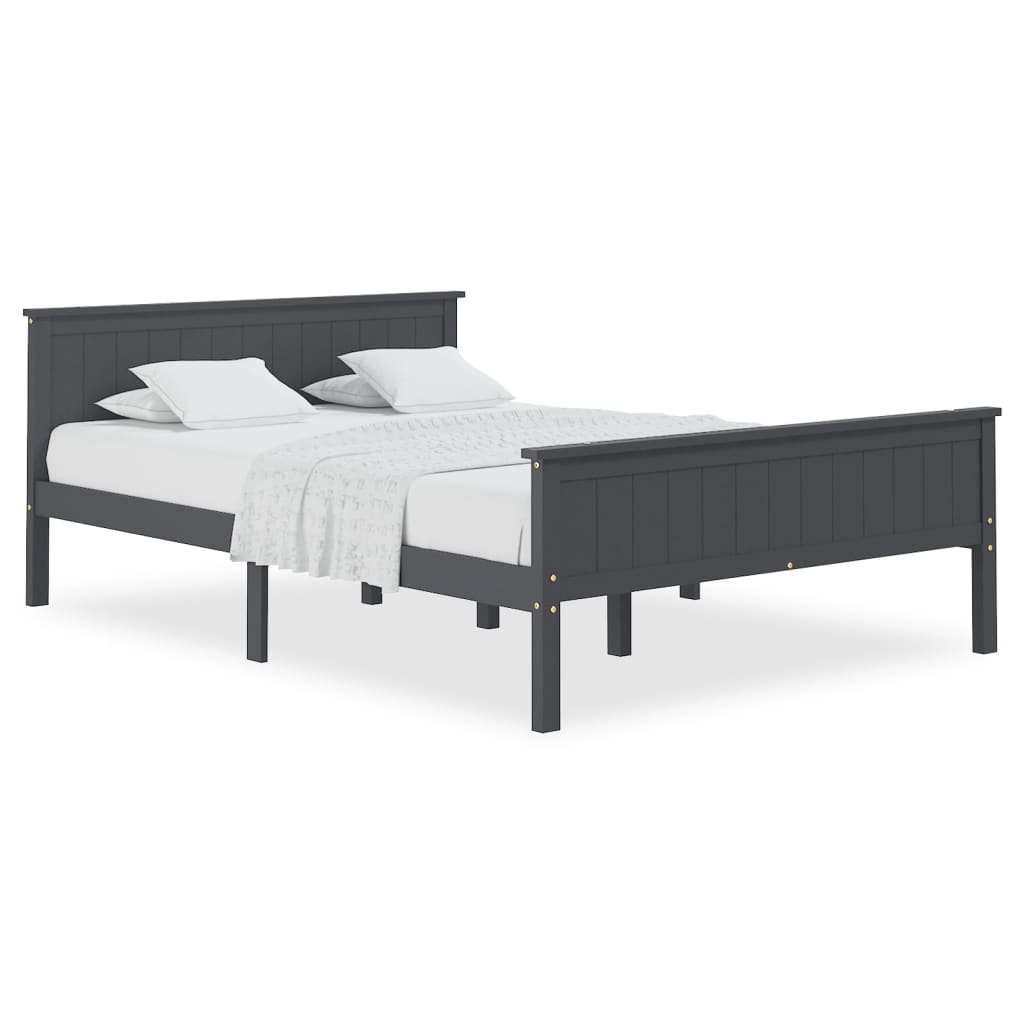Cadru de pat, gri, 160x200 cm, lemn masiv de pin GartenMobel Dekor