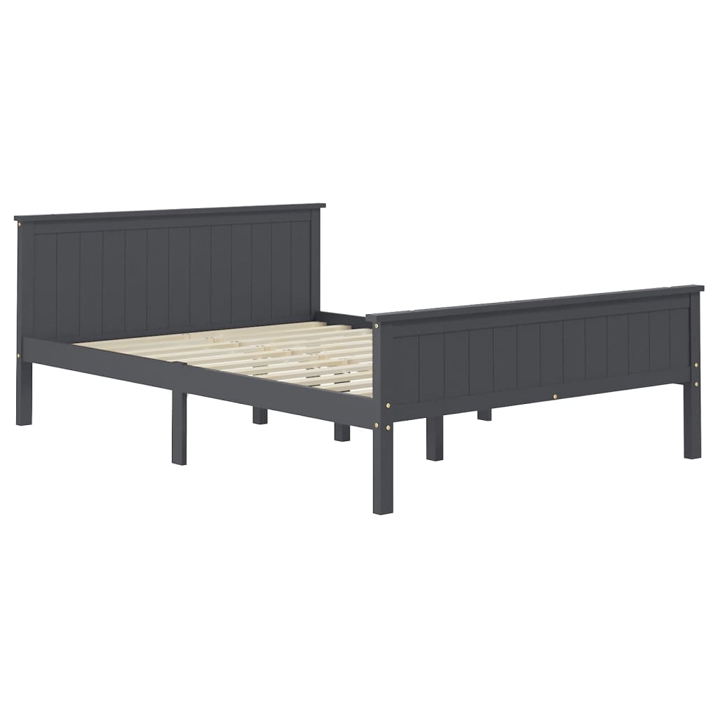 Cadru de pat, gri, 160x200 cm, lemn masiv de pin GartenMobel Dekor