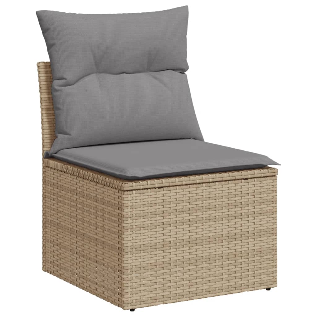 Set canapele de grădină, 4 piese, cu perne, bej, poliratan GartenMobel Dekor