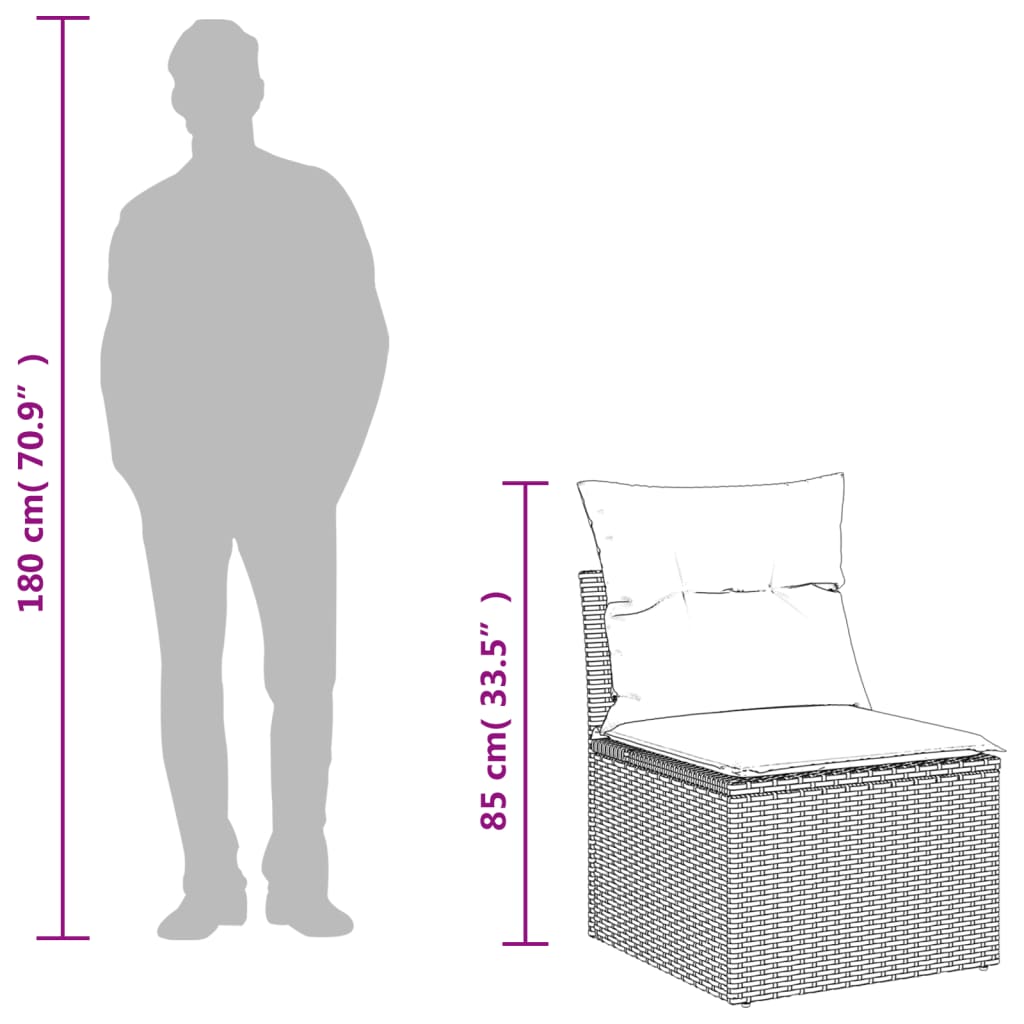 Set mobilier grădină cu perne, 6 piese, gri, poliratan GartenMobel Dekor