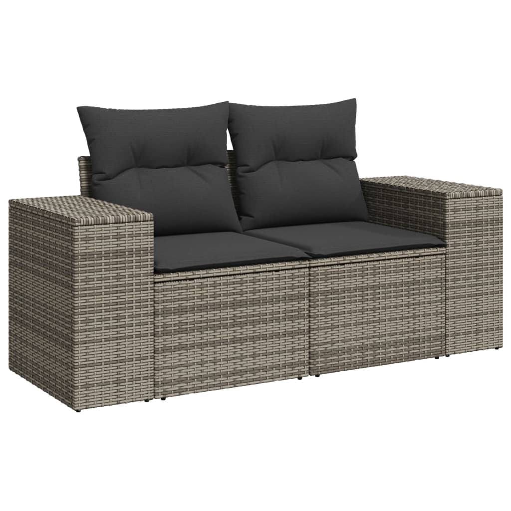 Set mobilier grădină cu perne, 6 piese, gri, poliratan GartenMobel Dekor