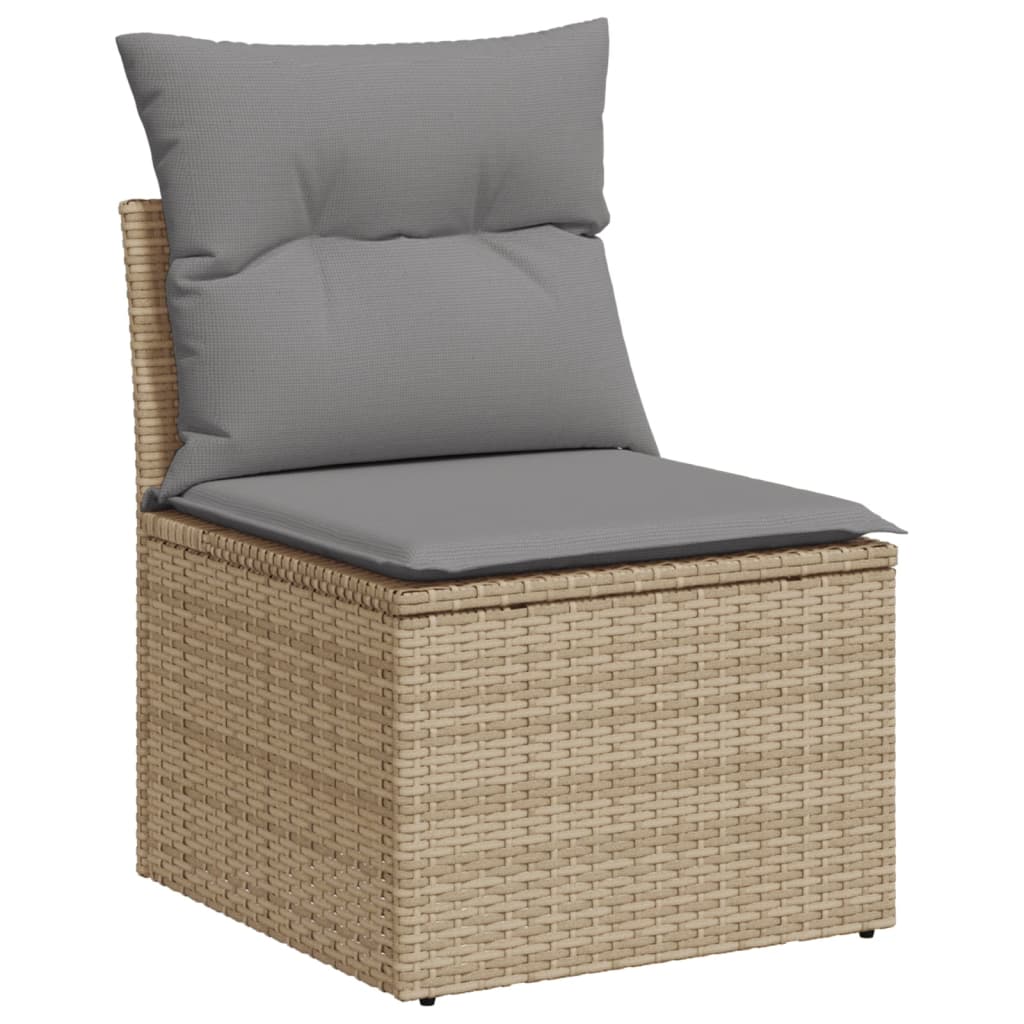 Set canapele de grădină, 7 piese, cu perne, bej, poliratan GartenMobel Dekor