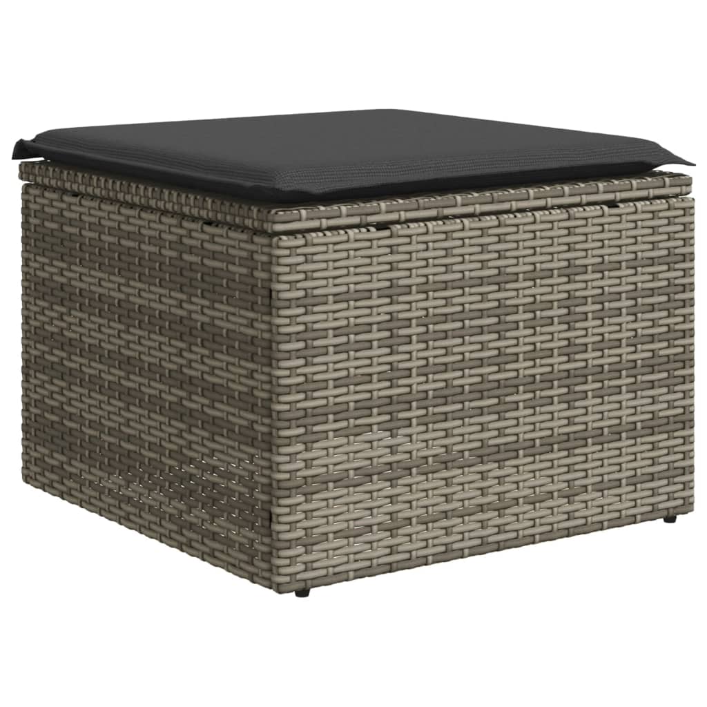 Set mobilier de grădină cu perne, 10 piese, gri, poliratan GartenMobel Dekor