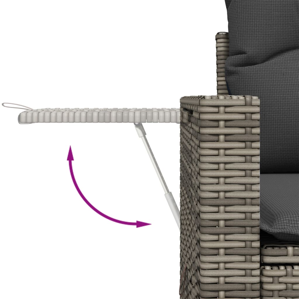 Set mobilier de grădină cu perne, 10 piese, gri, poliratan GartenMobel Dekor