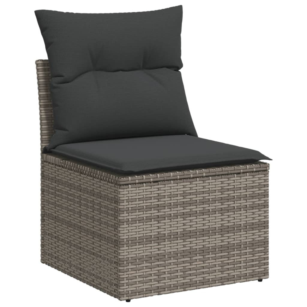 Set mobilier de grădină cu perne, 10 piese, gri, poliratan GartenMobel Dekor