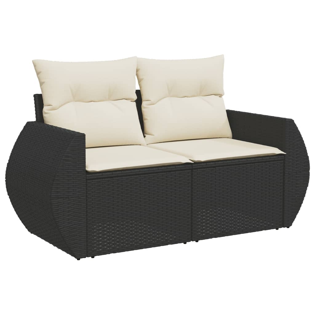Set mobilier de grădină cu perne, 6 piese, negru, poliratan GartenMobel Dekor