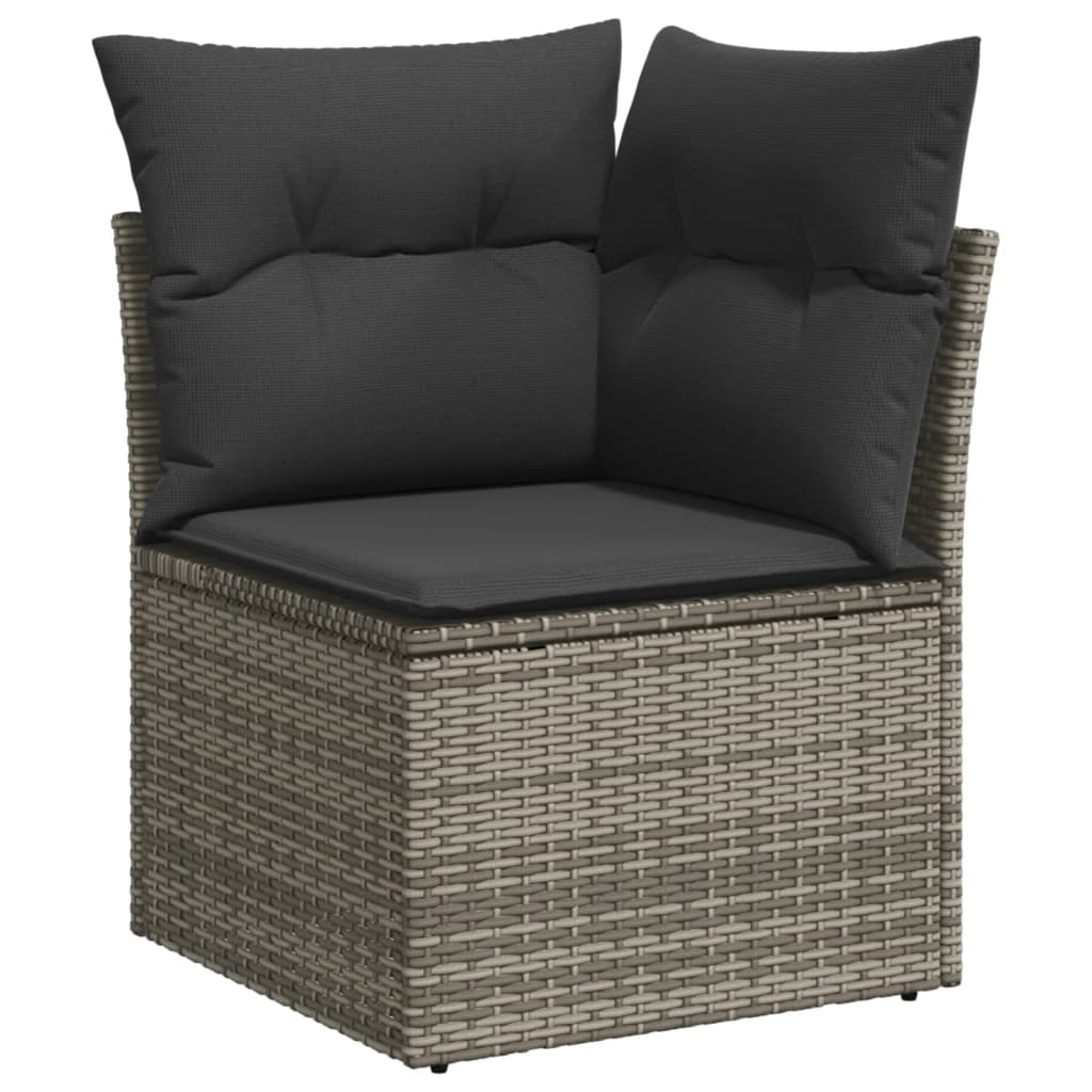 Set mobilier grădină cu perne, 6 piese, gri, poliratan GartenMobel Dekor
