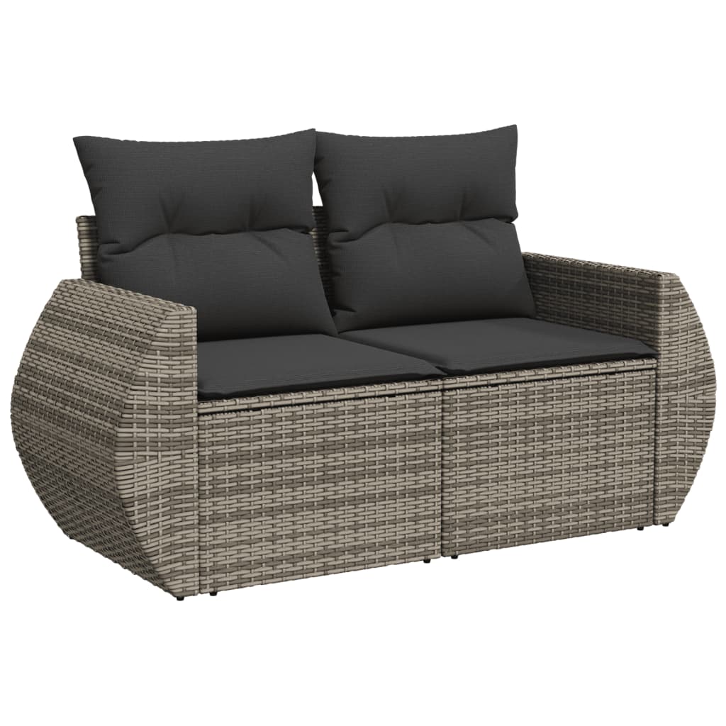 Set mobilier grădină cu perne, 6 piese, gri, poliratan GartenMobel Dekor