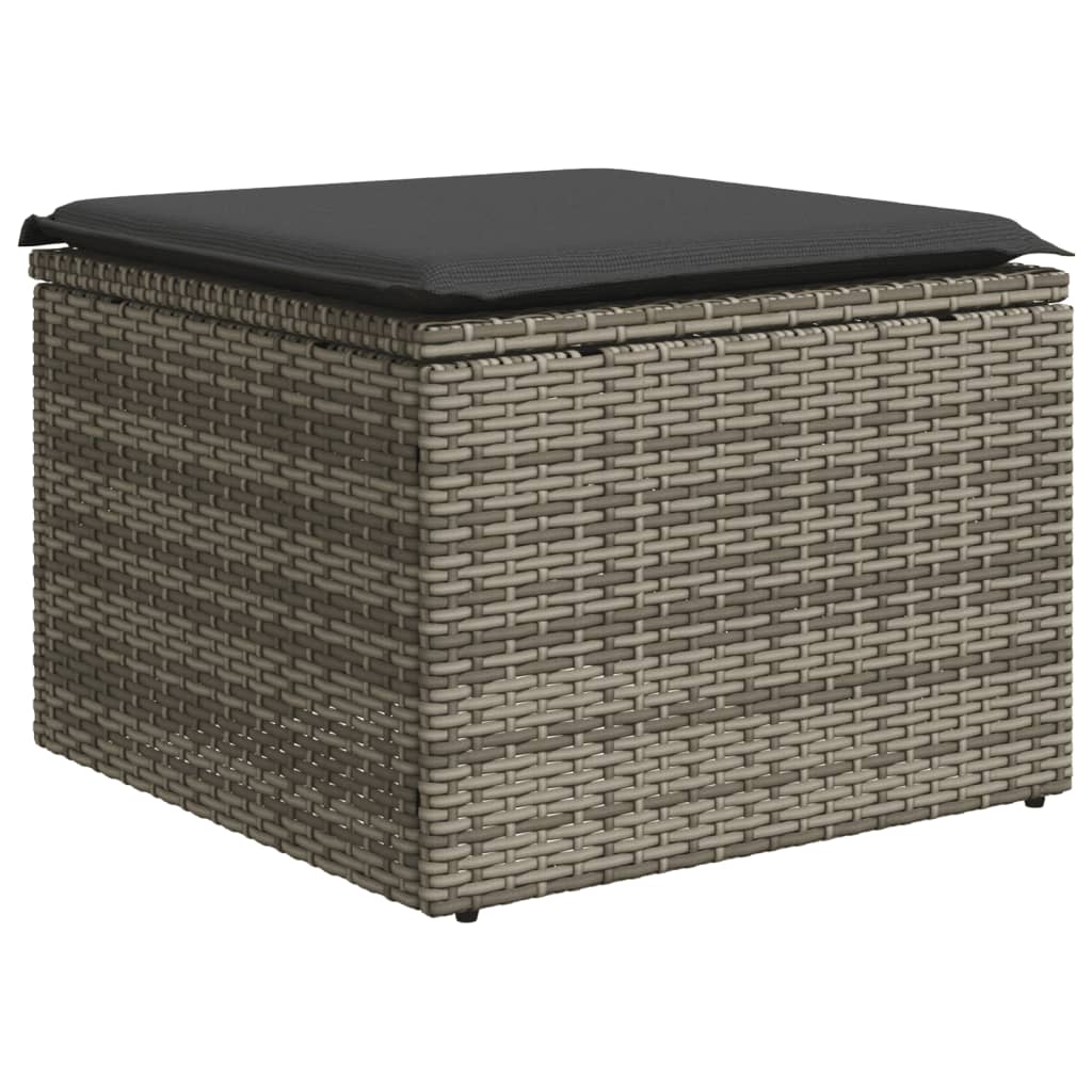Set canapea de grădină cu perne, 5 piese, gri, poliratan GartenMobel Dekor