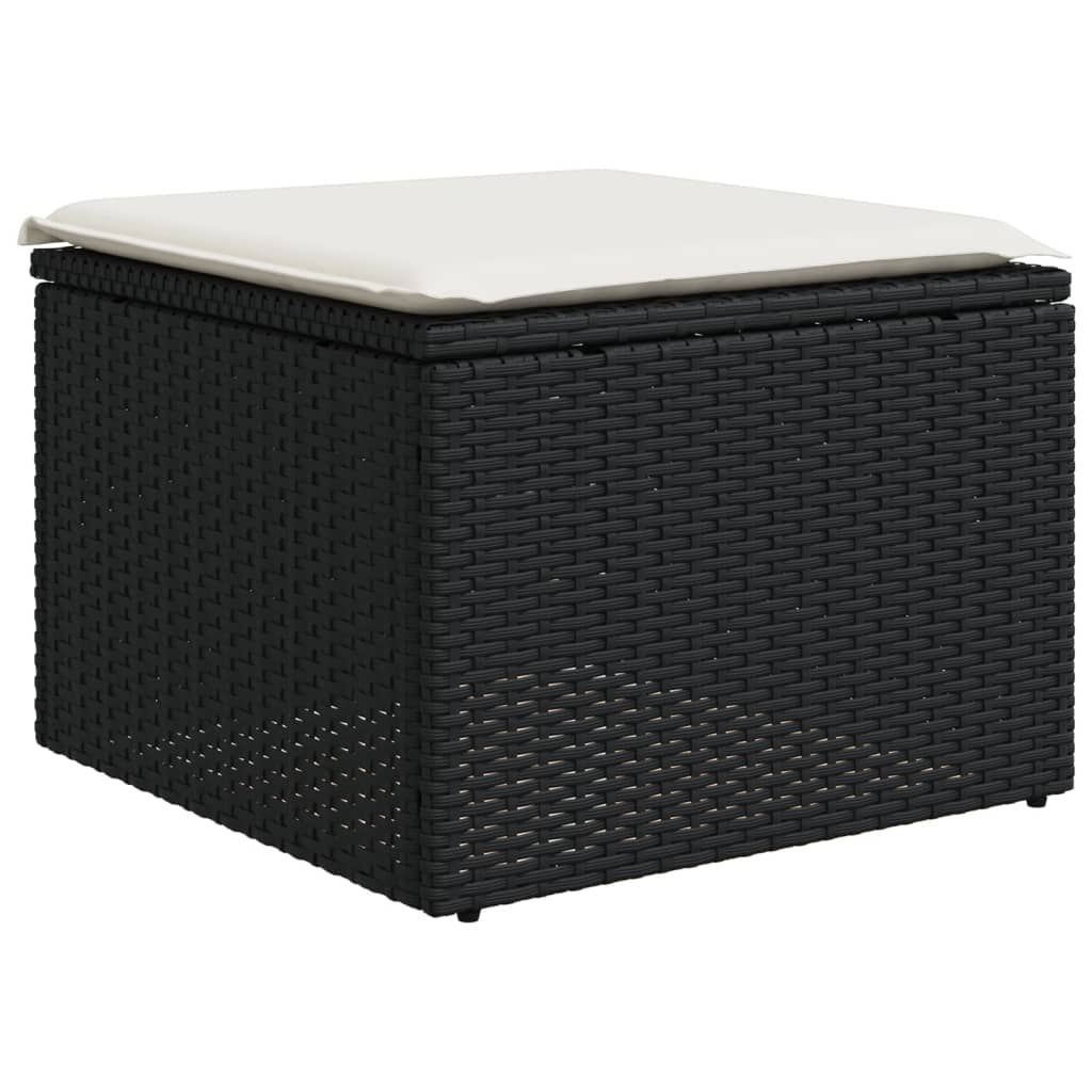 Set mobilier de grădină cu perne, 4 piese, negru, poliratan GartenMobel Dekor