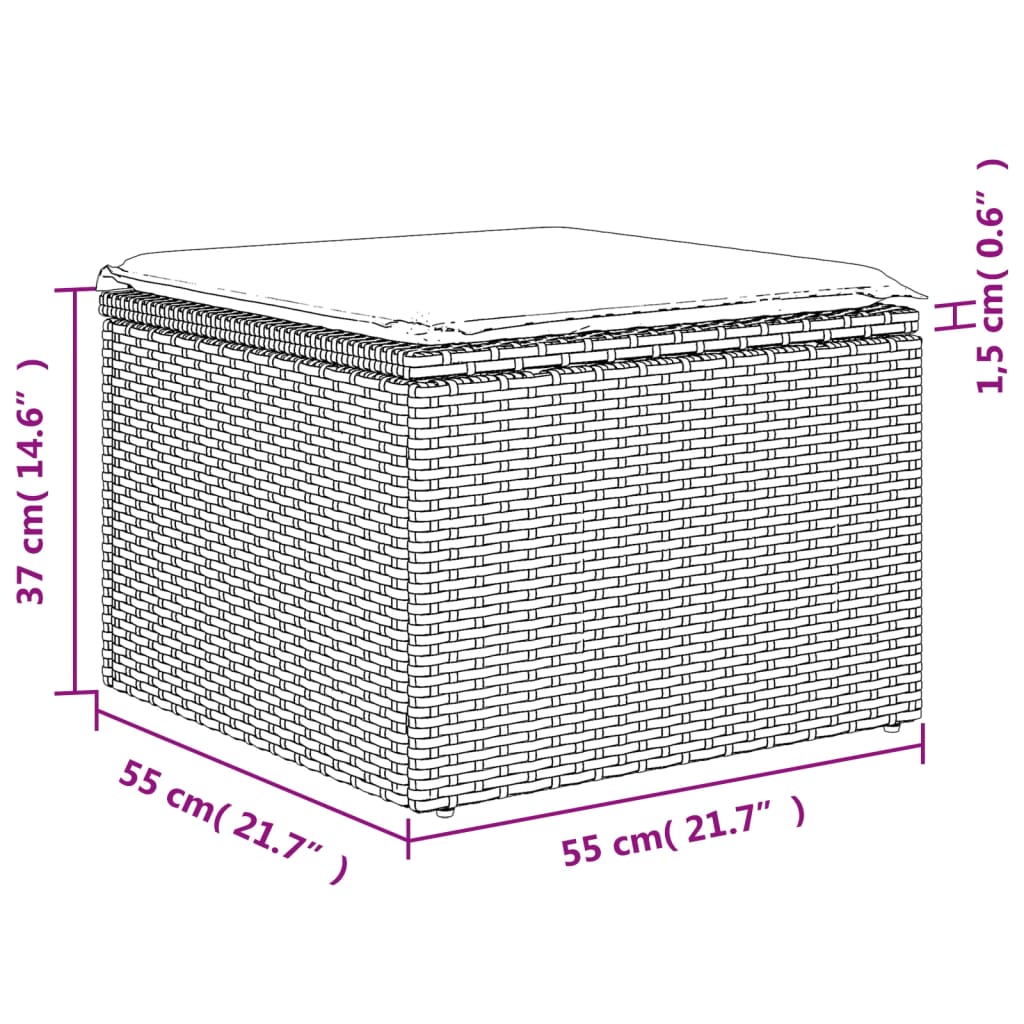 Set mobilier de grădină cu perne, 5 piese, negru, poliratan GartenMobel Dekor
