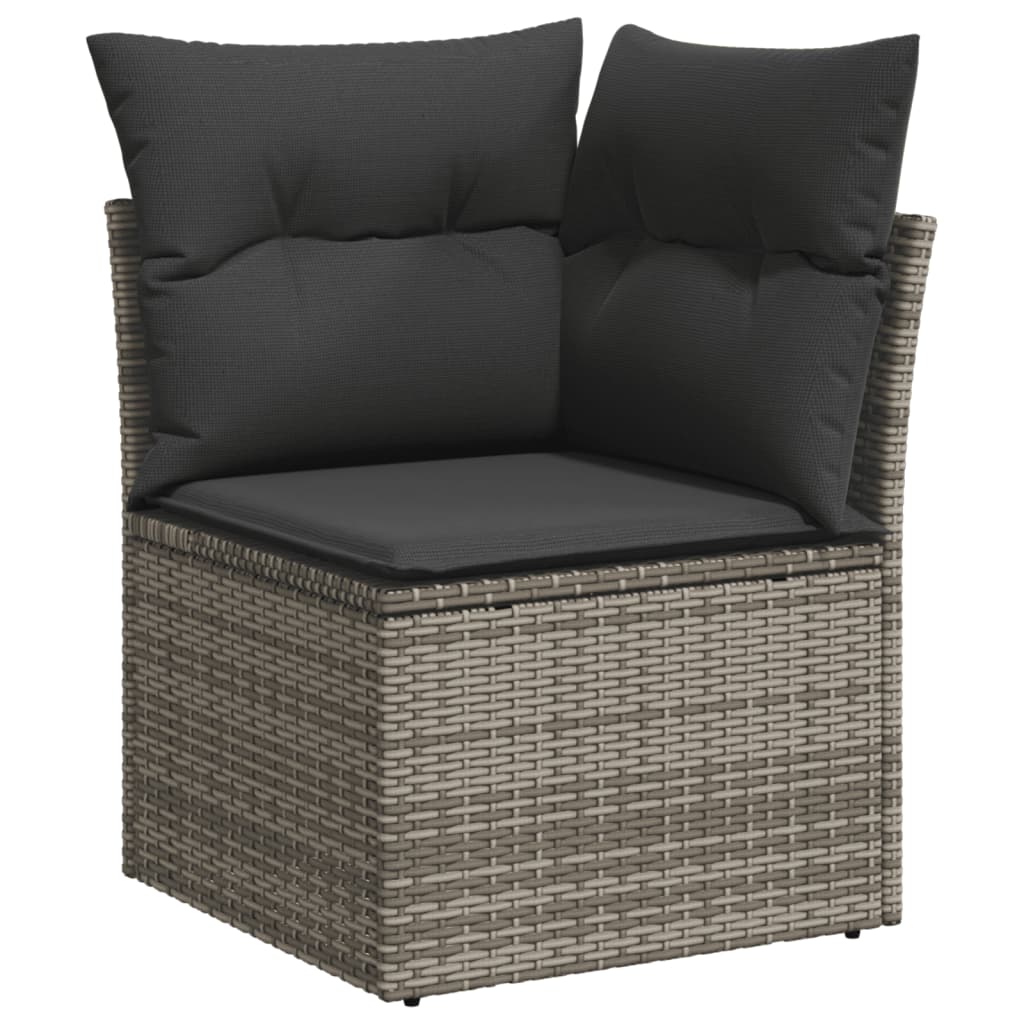 Set canapele de grădină, 7 piese, cu perne, gri, poliratan GartenMobel Dekor