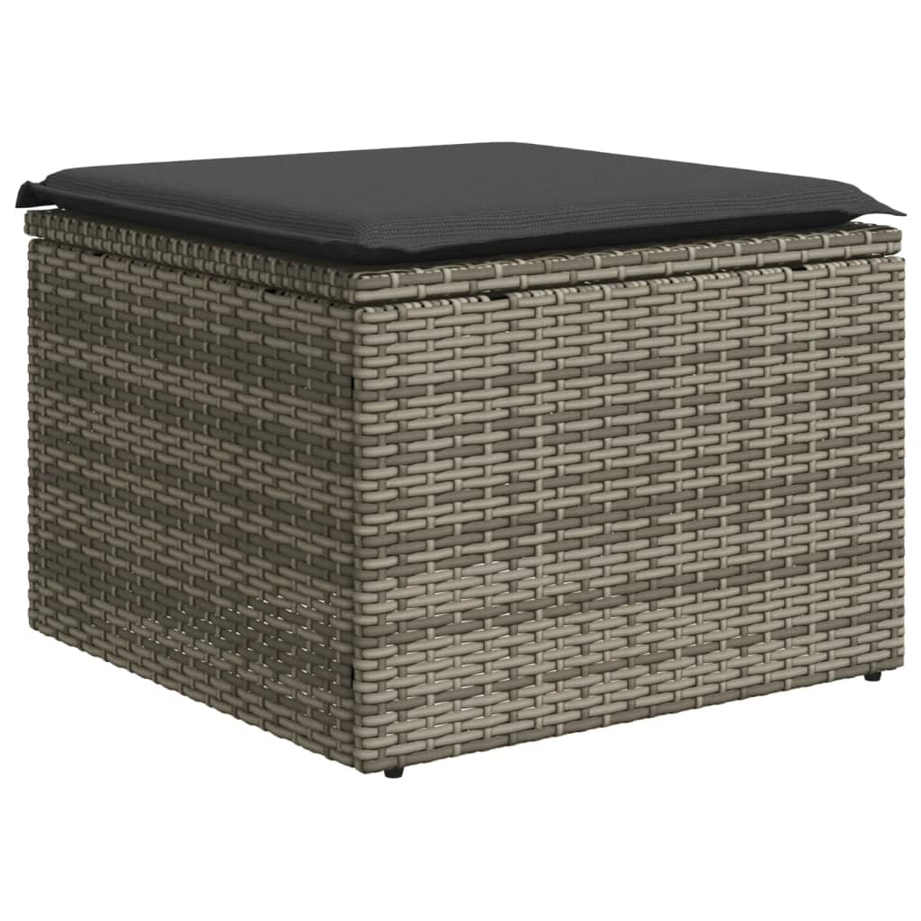 Set canapele de grădină, 7 piese, cu perne, gri, poliratan GartenMobel Dekor