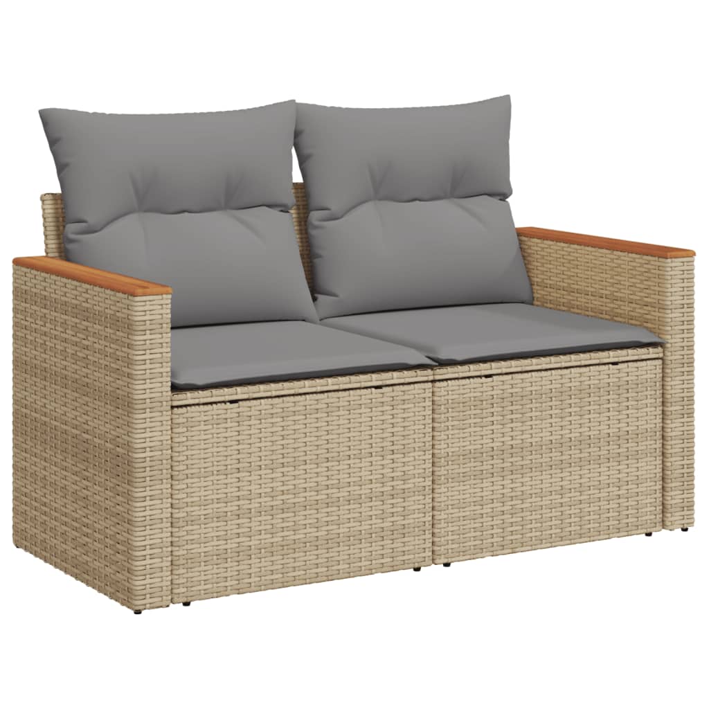 Set canapele de grădină, 12 piese, cu perne, bej, poliratan GartenMobel Dekor