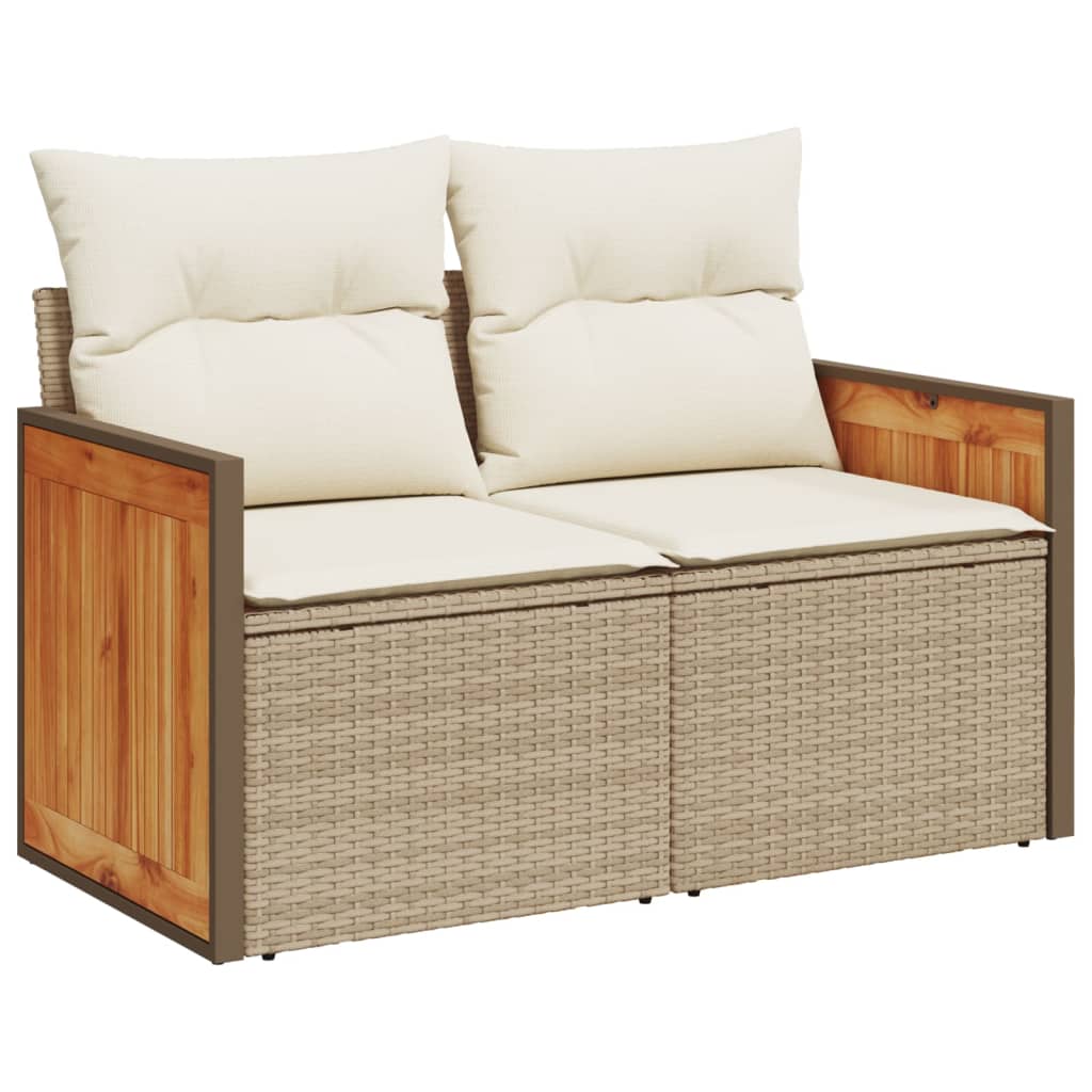 Set canapele de grădină, 7 piese, cu perne, bej, poliratan GartenMobel Dekor
