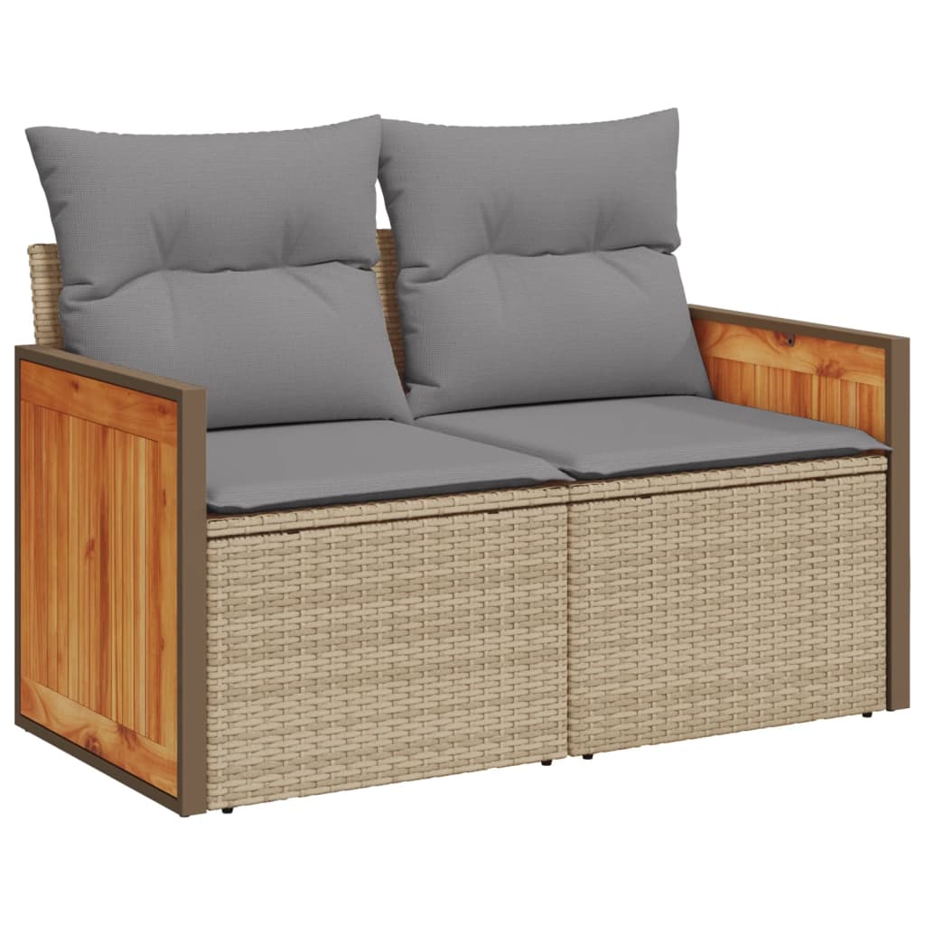 Set canapele de grădină cu perne, 10 piese, bej, poliratan GartenMobel Dekor