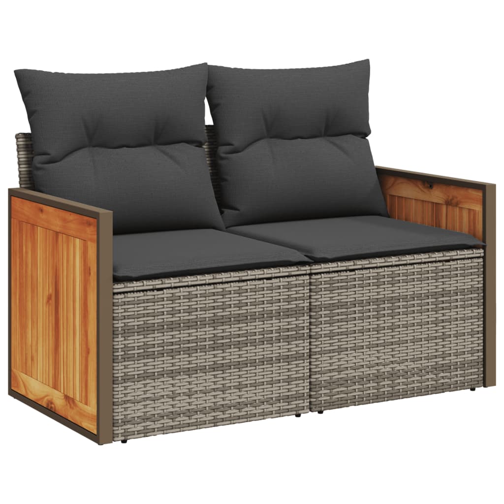 Set mobilier de grădină cu perne, 10 piese, gri, poliratan GartenMobel Dekor