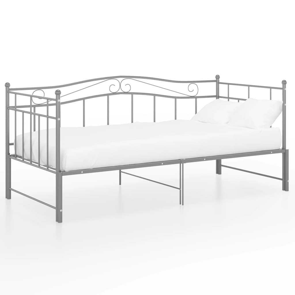 Cadru pat canapea extensibilă, gri, 90x200 cm, metal GartenMobel Dekor