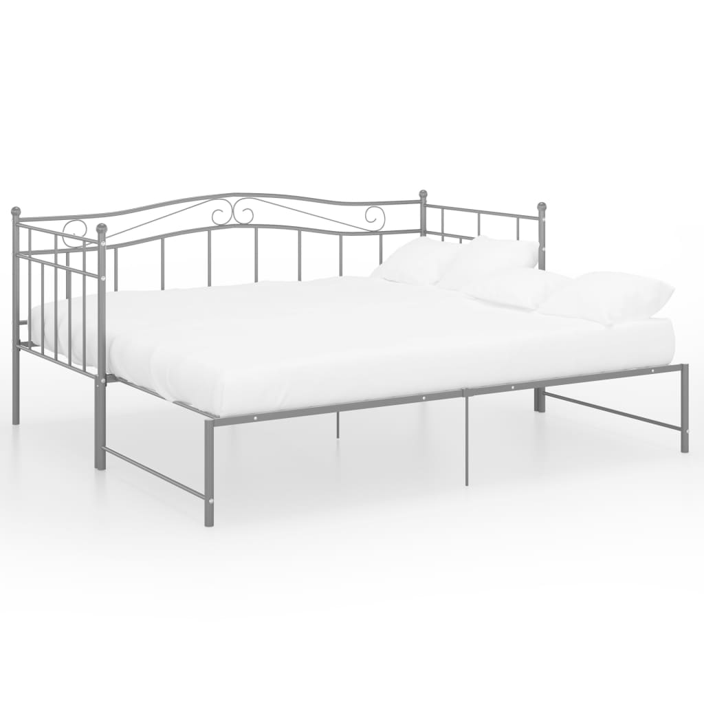 Cadru pat canapea extensibilă, gri, 90x200 cm, metal GartenMobel Dekor