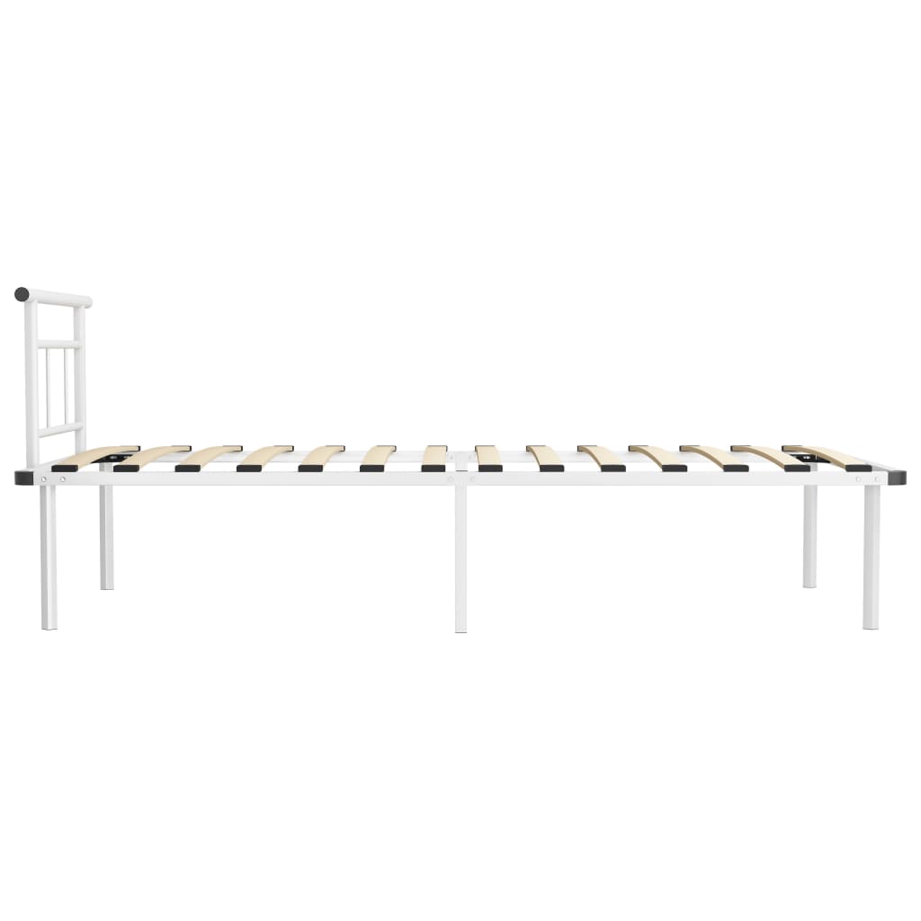 Cadru de pat, alb, 100 x 200 cm, metal GartenMobel Dekor