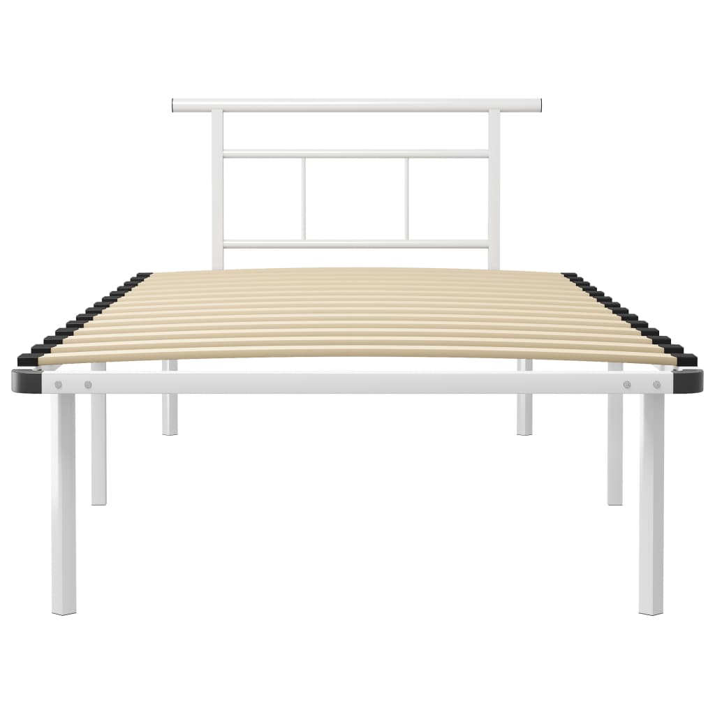 Cadru de pat, alb, 100 x 200 cm, metal GartenMobel Dekor