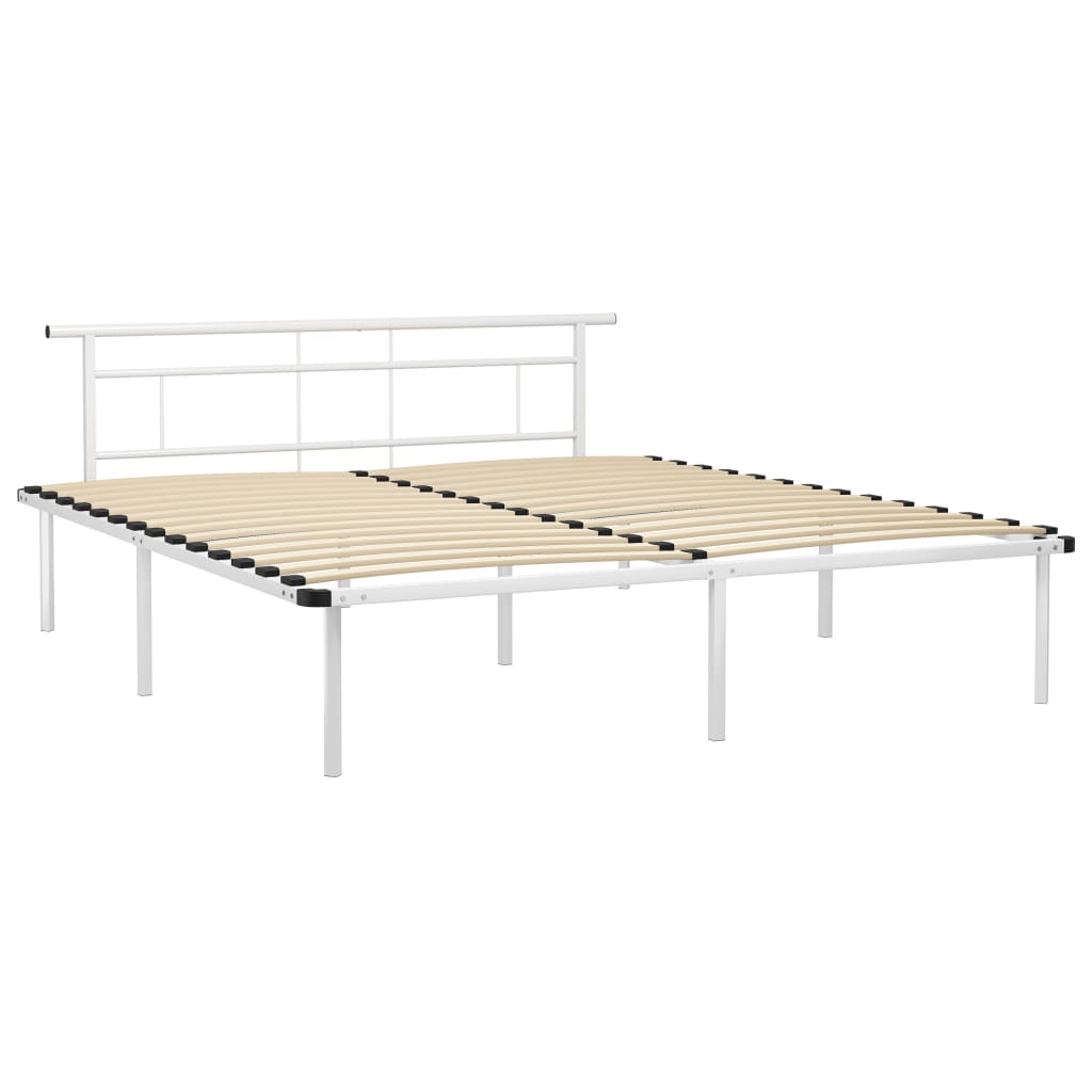 Cadru de pat, alb, 180 x 200 cm, metal GartenMobel Dekor