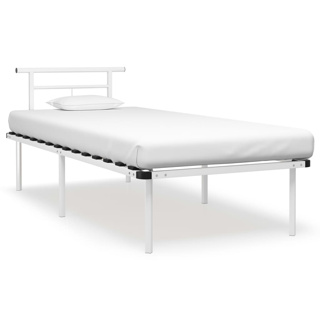 Cadru de pat, alb, 90 x 200 cm, metal GartenMobel Dekor