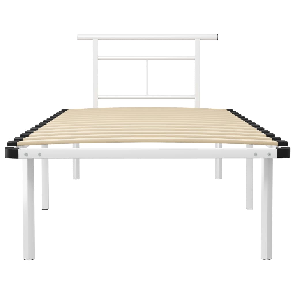 Cadru de pat, alb, 90 x 200 cm, metal GartenMobel Dekor
