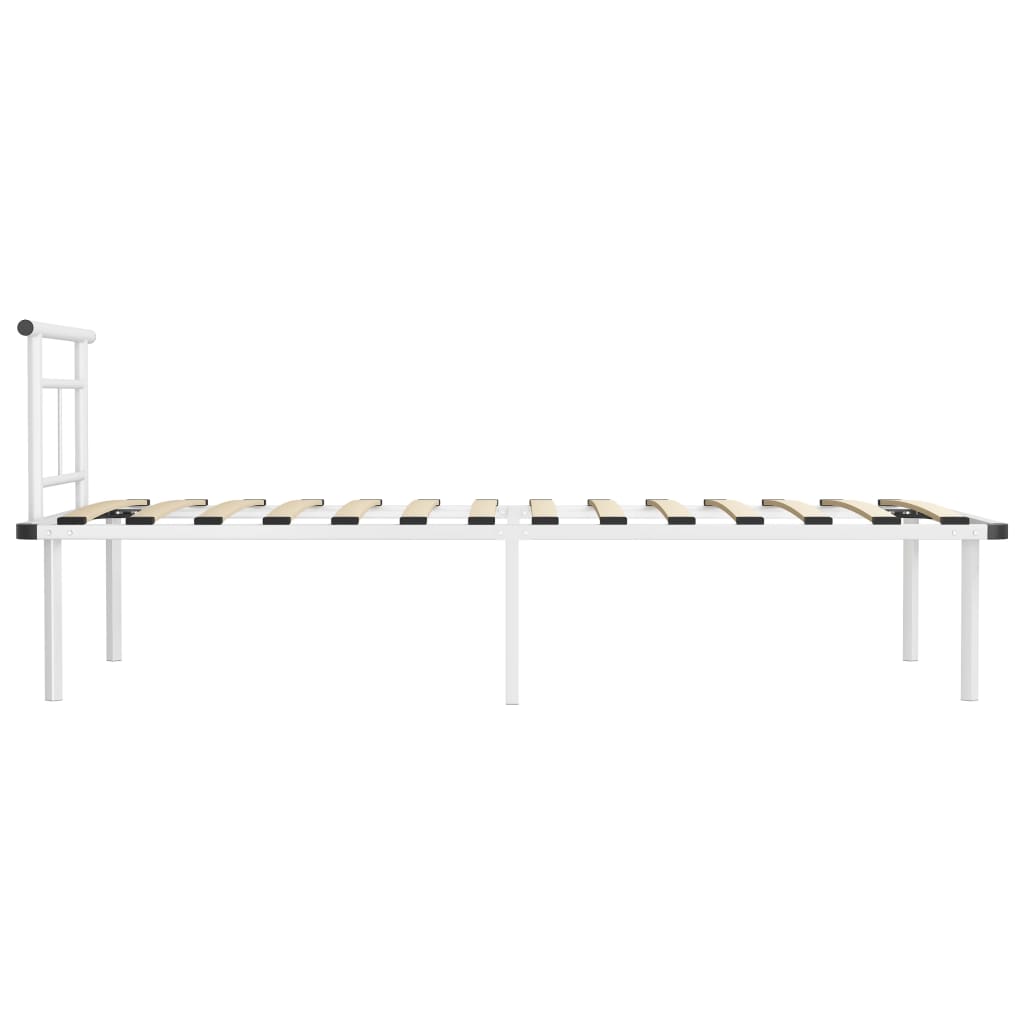 Cadru de pat, alb, 90 x 200 cm, metal GartenMobel Dekor