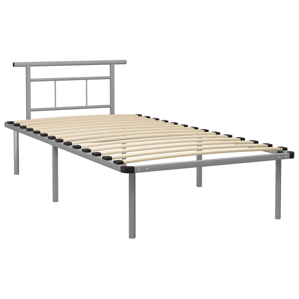 Cadru de pat, gri, 100 x 200 cm, metal GartenMobel Dekor