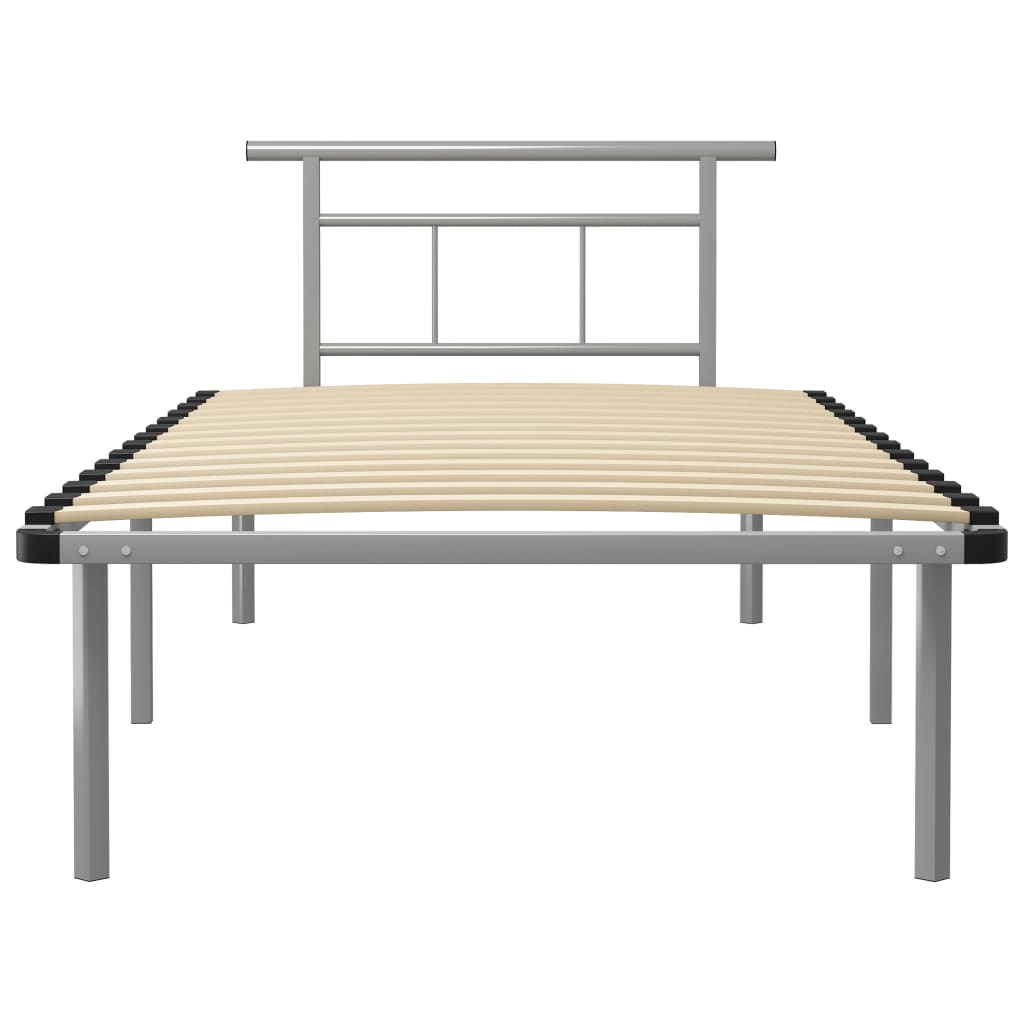 Cadru de pat, gri, 100 x 200 cm, metal GartenMobel Dekor