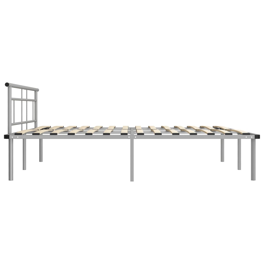 Cadru de pat, gri, 200 x 200 cm, metal GartenMobel Dekor