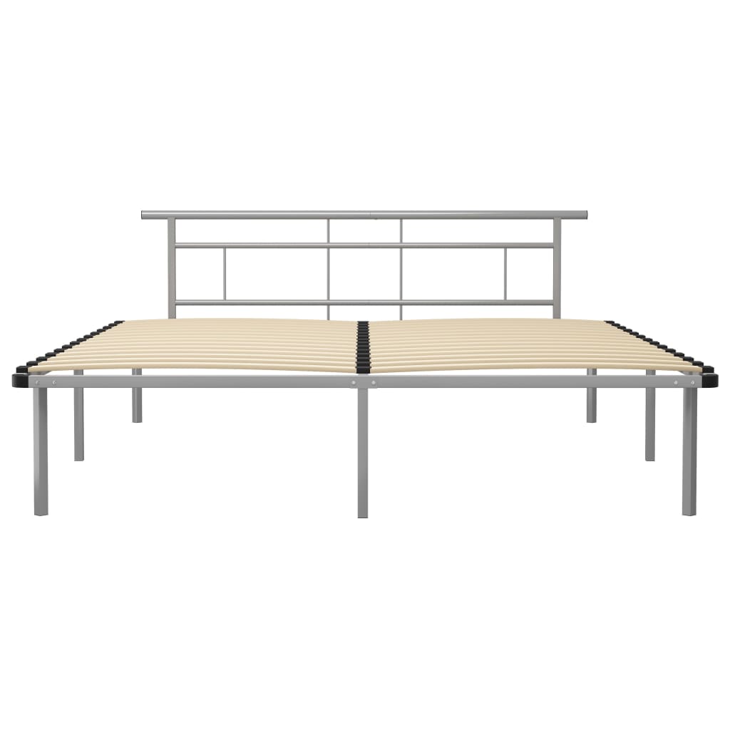 Cadru de pat, gri, 200 x 200 cm, metal GartenMobel Dekor