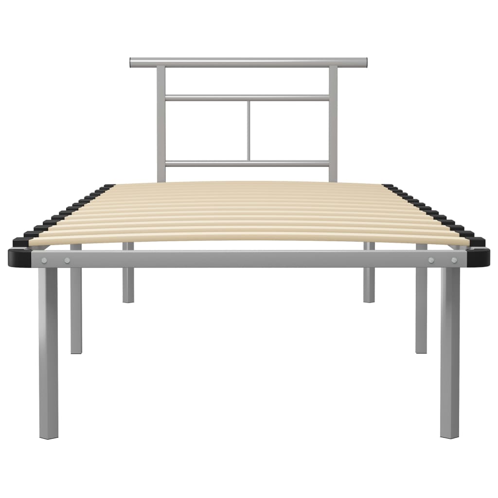 Cadru de pat, gri, 90 x 200 cm, metal GartenMobel Dekor