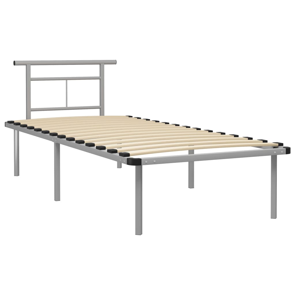 Cadru de pat, gri, 90 x 200 cm, metal GartenMobel Dekor