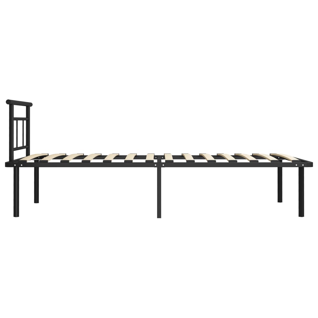 Cadru de pat, negru, 100 x 200 cm, metal GartenMobel Dekor