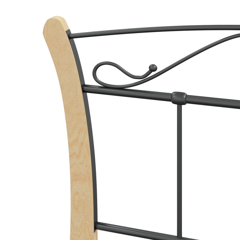 Cadru de pat, negru, 100 x 200 cm, metal GartenMobel Dekor