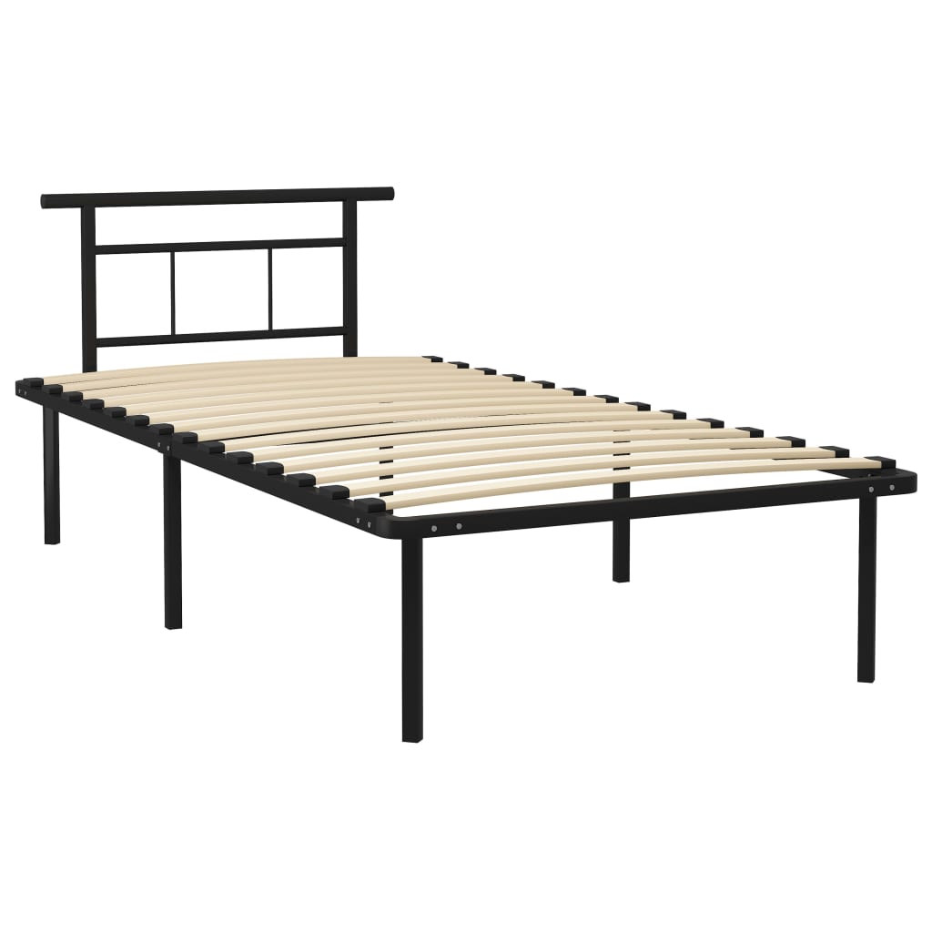 Cadru de pat, negru, 100 x 200 cm, metal GartenMobel Dekor