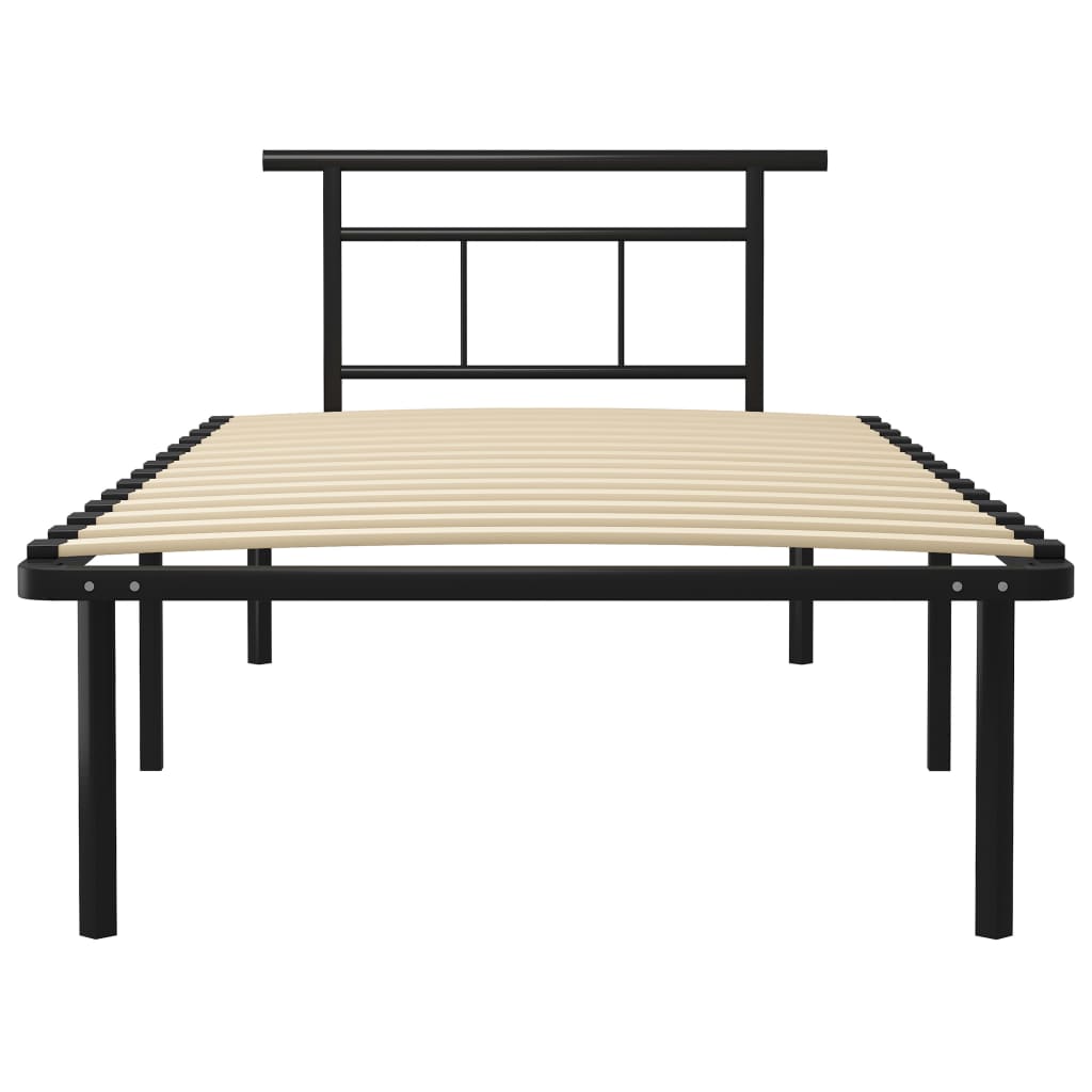Cadru de pat, negru, 100 x 200 cm, metal GartenMobel Dekor