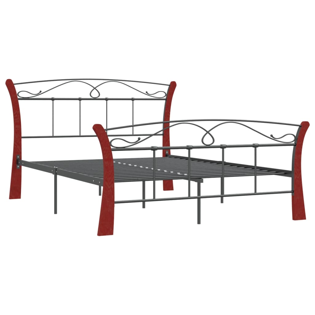 Cadru de pat, negru, 120 x 200 cm, metal GartenMobel Dekor