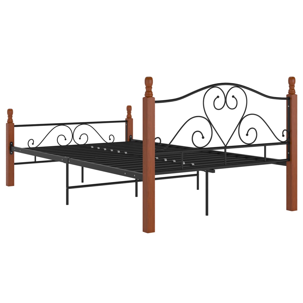 Cadru de pat, negru, 120x200 cm, metal GartenMobel Dekor